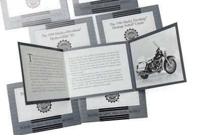 Franklin Mint Harley Davidson 1:24 Scale Motorcycle Model COA Certificates Lot - Image 1 of 4