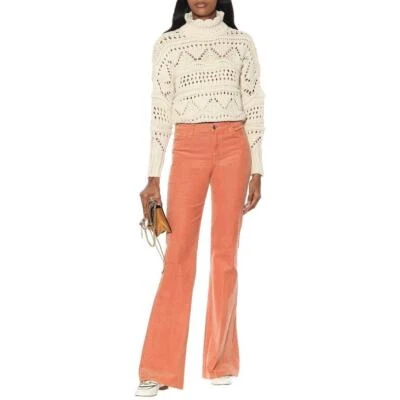 Pantalón de pana de tiro alto Valentina J Brand naranja usado en excelente estado talla 27 precio de venta sugerido por el fabricante 350 USD Foto 1 de 4
