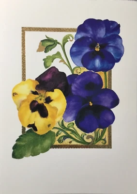 Marcel Schurman- Blank- Pansies- Foil Accents
