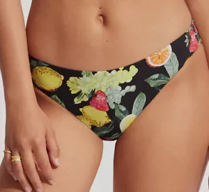 Seafolly Hipster Bikini Bottoms Brief Pant Black/Multi UK 12 Lemoncello (113) - Picture 1 of 3