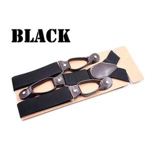 Brand New 1 pcs Black Button Holes Link Men's Suspender 620mm-1100mm Adjustable - Picture 1 of 7