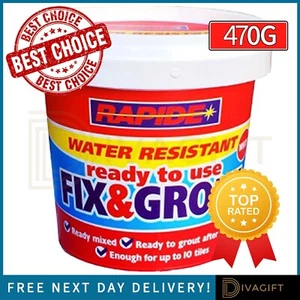 WATERPROOF TILE ADHESIVE BOND IT FIX AND GROUT READY MIXED GROUT WHITE NEW 470G - Picture 1 of 7