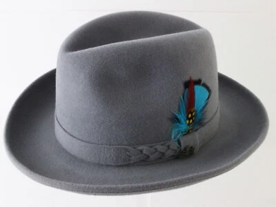 Biltmore Golden Pheasant Velour QUALITY Sterling Gray Vintage Fedora 6 7/8 54cm - Image 1 of 4