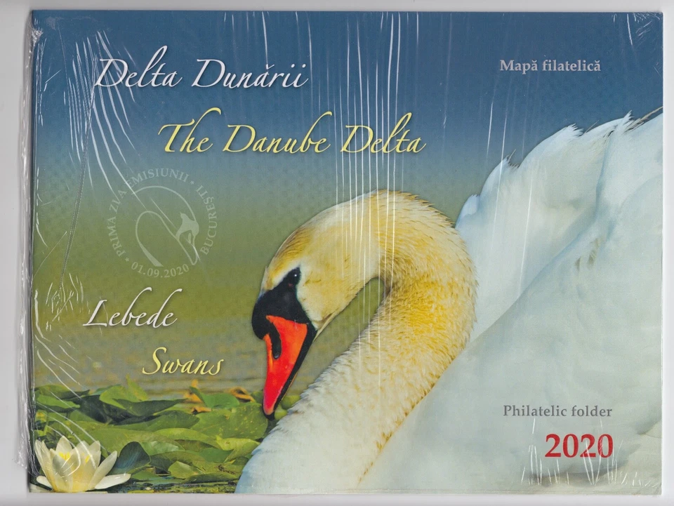 CARPETA SELLOS RUMANÍA 2020 CISNE DANUBIO DELTA UNESCO PROTEGIDO MNH POST AVES Foto 1 de 1