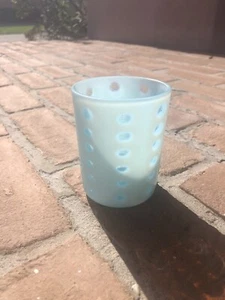Opalescent Glass Tumbler Blue Vintage - Picture 1 of 5