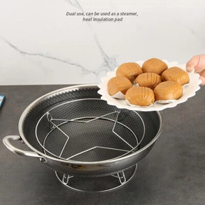 Stainless Steel Wok Stand Ring Rack BBQ Stand Insulated Pot Mats Supports - Bild 1 von 10