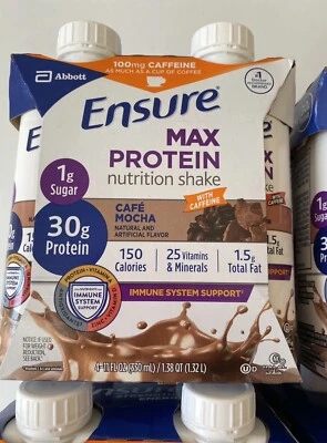 NUEVO Batido Nutricional Ensure Max Protein 30g Proteína, 16 Cuentas Café Moca. Foto 1 de 3