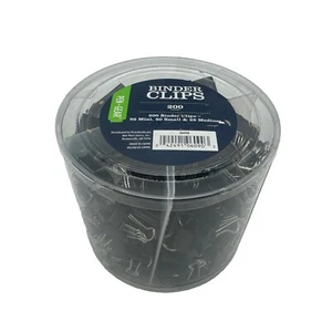 Binder Clips Paper Clamps Assorted Sizes 200 Count Black 92 Mini 80 Sm & 28 Med - Picture 1 of 6