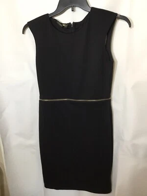 Vestido Kardashian Colección Negro Sin Mangas Para Mujer Med Espalda Recortado Cremallera Dorada Foto 1 de 3