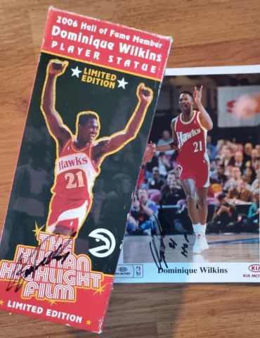 Autographed Box with LIMITED EDITION 2006 NBA HOF  Statue PLUS SIGNED 8x10 Cover