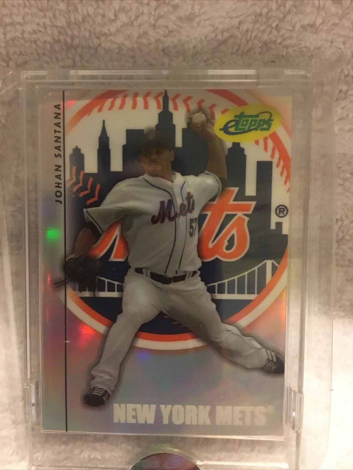 Johan Santana 2008 eTopps Baseball Refractor Card  871/899 New York Mets
