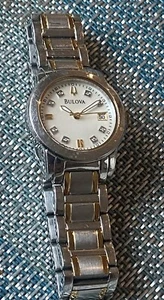 Reloj Mujer Bulova Diamante Acento Acero Inoxidable Usado - Imagen 1 de 6