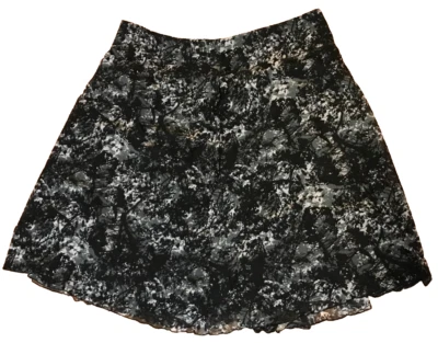 Coldwater Creek 2X Scatter Print Mesh Skirt Lined NEW Black White Back Zip 44x28 - Image 1 of 4