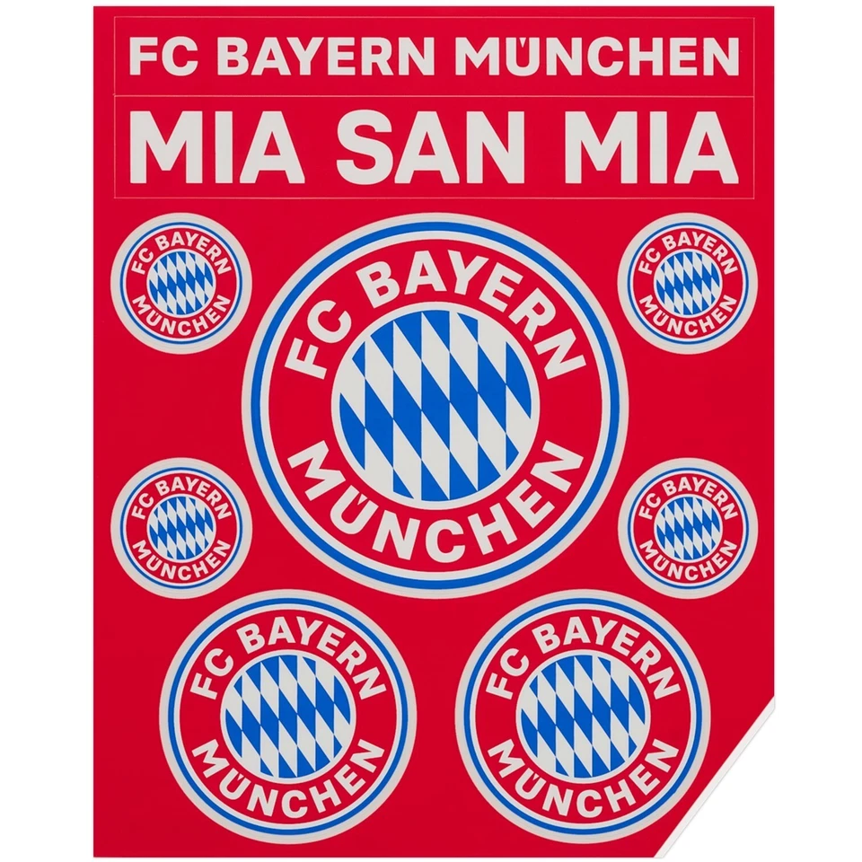 FC Bayern 3d Aufkleber Logo bunt