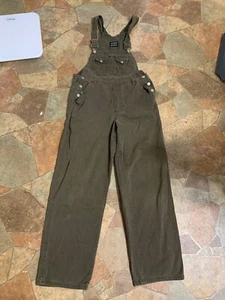 VTG Squeeze Women's 90s Brown Weathered Chino Overalls Sz Small - Picture 1 of 6