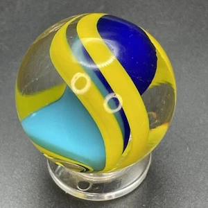 William Murray Contemporary Handmade Ribbon Core Swirl Marble 1-1/2” - Picture 1 of 12