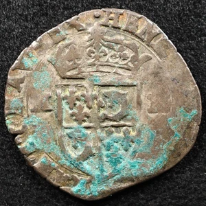 France 1 Douzain, Coin, 1593-1597, Henry Iv, Inv#I475 - Picture 1 of 2