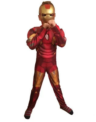 Kids Iron Man Costume - Superhero Halloween Fancy Dress Costume with Mask - Image 1 of 4