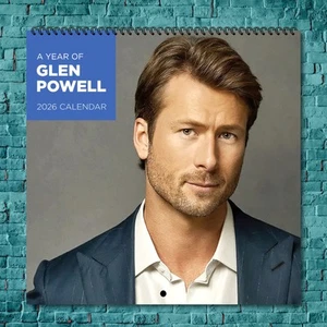 Glen Powell 2026 Wall Calendar, 12-Month Star Wall Calendar - Picture 1 of 4
