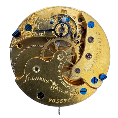 Antiguo Reloj Bolsillo Cazador Mecánico 6s 1890 Illinois 11j Movimiento 141 EE. UU. Foto 1 de 2