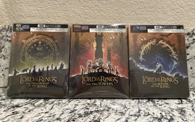 The Lord of the Rings Trilogy Steelbooks (4K+Digital) - SHIPPED IN BOX - Image 1 of 4