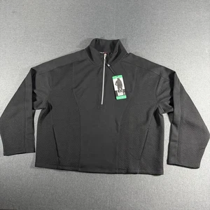 Spyder Active Damen schwarz 1/4-Reißverschluss Pullover Oberteil XL lockere Passform kurze Taschen neu - Bild 1 von 21