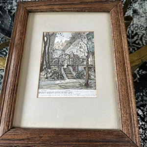 Herta Czoernig Hand Colored Etching F. Schubert House Wien Gerburtshaus 14x11” - Picture 1 of 6