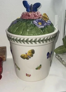 Cottage Garden 🦋 Butterfly Flower 🌺 Cookie Jar Floral Butterflies Portmeirion - Picture 1 of 17