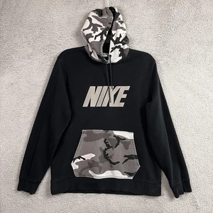 Nike Hoodie Herren XL schwarz grau Camouflage Pullover Kängurutasche großes Logo 545165-012 - Bild 1 von 24