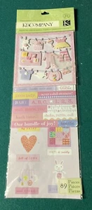 Baby Girl Flip Pack Scrapbooking Stickers 89 Total Stickers by K & Co Brand New! - Picture 1 of 6