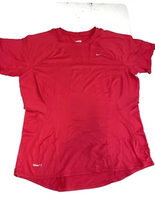 Nike Girls Short Sleeve Dri-Fit Red Athletic T Shirt Size Large 12-14 G - Picture 1 of 10