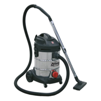 Sealey 230V Vacuum Cleaner Industrial 30 Litres 1400W Stainless Bin PC300SD - Image 1 of 4