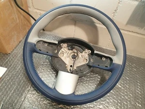 Mini Cooper Cooper S R50 R53 Lederlenkrad Sportlederlenkrad Blau Grau Weiß - Bild 1 von 2