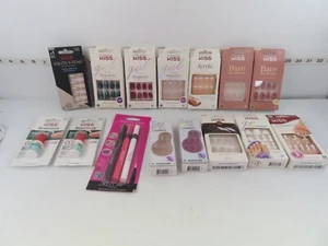 (LOT OF 15) ASSORTED KISS IMPRESS PRESS-ON NAILS MANICURE, TOENAIL & GLUE *NEW* - Picture 1 of 7