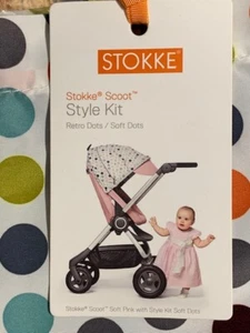 Stokke Scoot Stroller Seat Style Kit Retro Dots / Soft Dots NEW - Picture 1 of 4