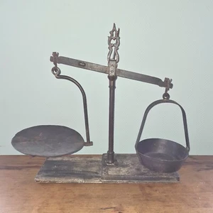 Antiguo W.E.M. Básculas de pesaje Balanza de cocina Weegschaal Madera GRANDE - Picture 1 of 12