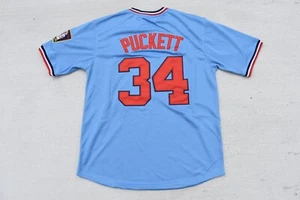 New! Kirby Puckett MN Minnesota Twins Baby Blue Baseball Jersey Men's Large - Picture 1 of 2
