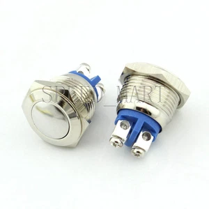 16mm Anti-Vandal Momentary Stainless Steel Metal Push Button Switch Dome Top - Picture 1 of 1