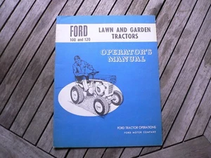 Tractores de jardín de césped Ford 100 120 dueños operador guía manual configuración de libro - Imagen 1 de 2
