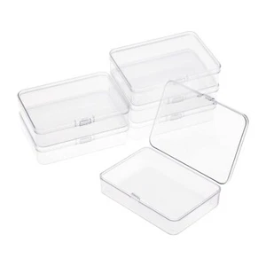 6 Pack Small Plastic Bead Organizer Rectangle Containers with Lids, 3x2 Inch - Picture 1 of 7