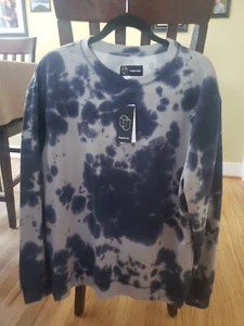 Original Use * Slow Down And Enjoy * Crewneck Sweatshirt Herren L Batik blau Neu mit Etikett - Bild 1 von 4