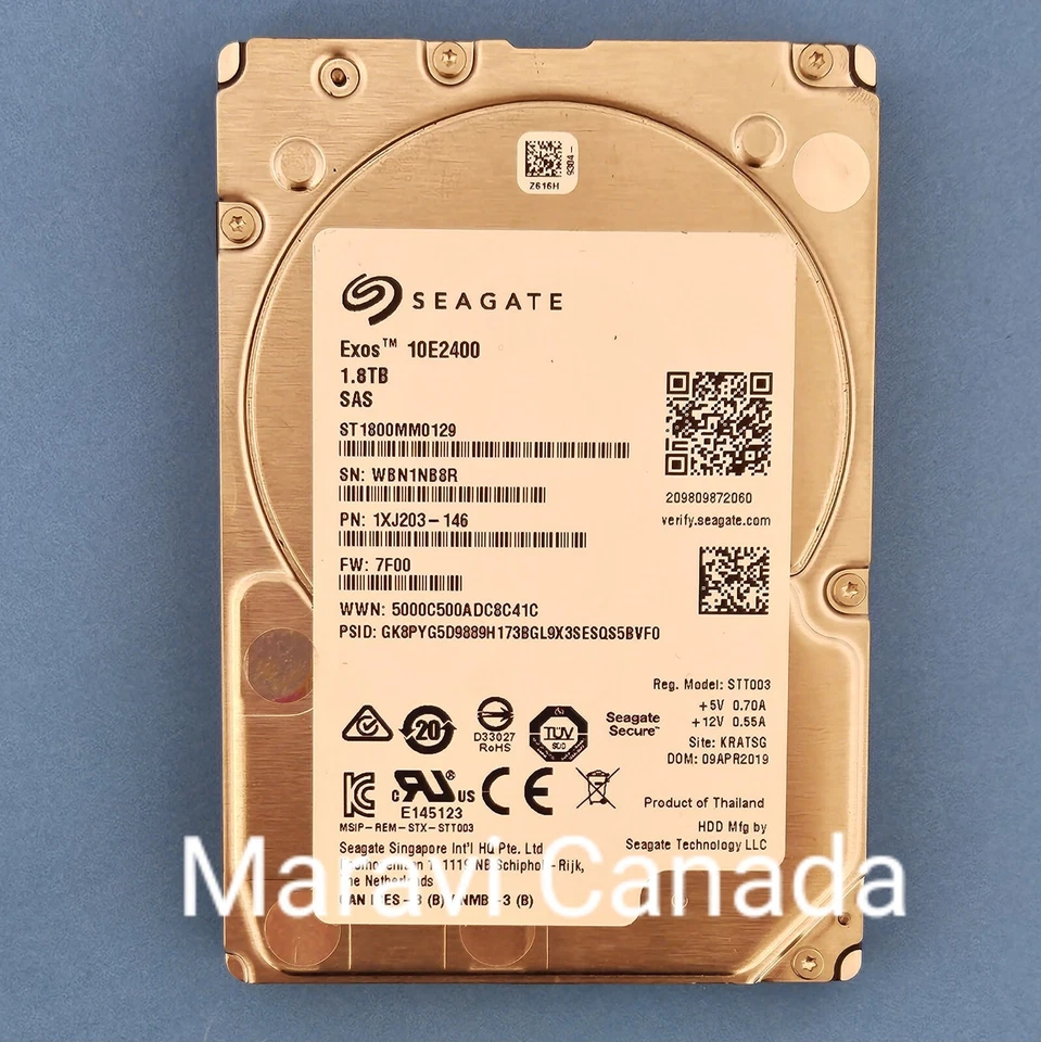 Seagate Exos 10E2400 ST1800MM0129 1.8TB 2.5" SAS 10K 12GB Hard Drive for Server - Image 1 of 1