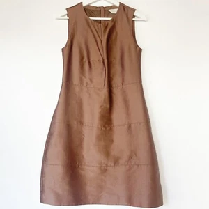 S MAX MARA Kleid Gr. Small braun strukturierte Taschen ärmellos gefüttert RAR - Bild 1 von 5