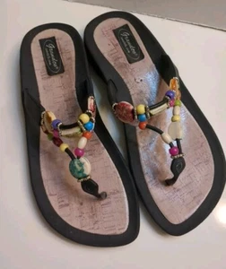Grandco Women’s size 9 slide sandals gemstone dressy flip-flops - Picture 1 of 4