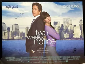 TWO WEEKS NOTICE SIGNED ORIGINAL AUSTRALIAN CINEMA RELEASE SINGLE SIDED POSTER - Picture 1 of 10