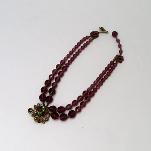 "Collar de cuentas de diseñador vintage Robert DeMario Nueva York gargantilla tonos bronce firmado 12" - Imagen 1 de 13