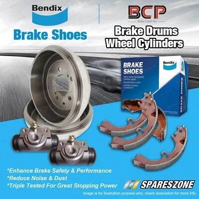 Rear Brake Drums + Wheel Cylinders + Bendix Shoes for Ford Fairmont XC XD XE XF - image 1 of 2