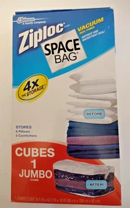 Ziploc Space Bag Jumbo Cube 1 Pack Waterproof Compression Reusable - Picture 1 of 2