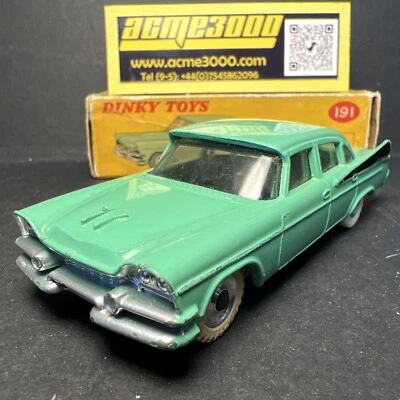 1960-64 Dinky Toys - 191 DODGE ROYAL SEDAN - Green/Black - Original Box — 第 1/4 张图片