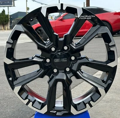 24" 2025 Chevy Silverado Tahoe FR201 BLACK MACHINE WHEELS TIRES fit Yukon Sierra - Image 1 of 4